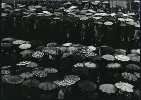 cca 1992 Németh Balázs: Ünnepen is eshet az eső, feliratozott, vintage fotóművészeti alkotás, 13x18 cm