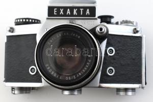 Exakta VX 1000 fényképezőgép Carl Zeiss Pancolar 2/50 objektívvel. Bőr tokkal, jó állapotban. Balkez...