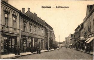 1920 Kaposvár, Korona utca, Antiquarium, Szabó Lipót üzlete. Vasúti levelezőlapárusítás 4898.