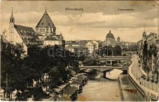 Strasbourg, Strassburg, Straßburg; general view with synagogue and bridges (fl)