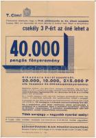 1941. 77. jótékony célú magyar királyi állami sorsjáték reklámja T:III