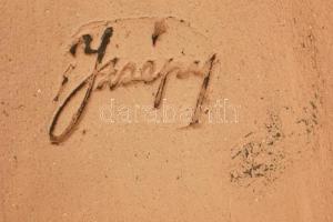 Izsépy Margit: Lófej formájú könyvtámasz, kerámia, apró kopással, foltokkal, jelzett. m: 22cm