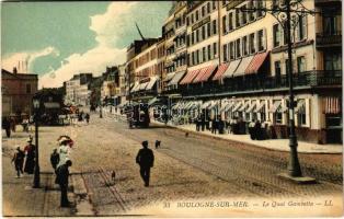 Boulogne-sur-Mer, Le Quai Gambetta / quay, tram, hotel (EK)