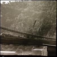 cca 1963 Budapest, épül az Erzsébet híd, 4 db vintage NEGATÍV Fekete György (1904-1990) budapesti fé...