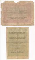1848. 2Ft "Kossuth bankó" + 1848. 5Ft "Kossuth bankó" barna nyomat, anyaghiánnya...