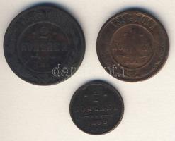 Cári Oroszország 1883-99. 1/2k, 1k, 2k T:3