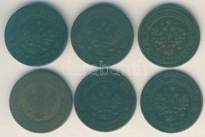 Cári Oroszország 1894-1900. 1k (6x) mind klf évszámmal! T:3,3/4+