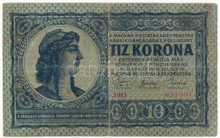 1919. július 15. 10K "frigiai sapka" T:III,III- beszakadás Adamo K12