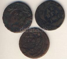 Cári Oroszország 1700-as évek Denga (3x) T:3-,3/4