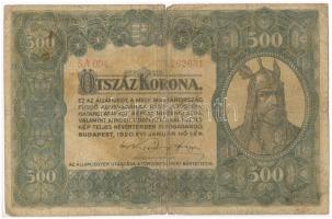 1920. 500K Orell Füssli Zürich T:III- Hungary 1920. 500 Korona Orell Füssli Zürich C:VG Adamo K33