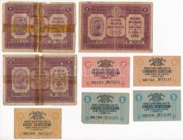 Olaszország / Velence / Osztrák-magyar megszállás 1918. 5c (2x) + 10c + 50c (2x) + 1L (3x) T:I--IV több bankjegyen ragasztás Italy / Venice / Austro-Hungarian occupation 1918. 5 Centesimi (2x) + 10 Centesimi + 50 Centesimi (2x) + 1 Lire (3x) C:AU-G multiple banknotes sticked