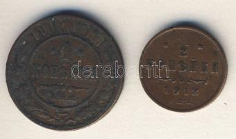 Cári Oroszország 1907-12. 1/2k, 1k II.Mihály T:3