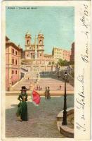 1903 Roma, Rome; Trinita dei Monti. litho (EK)