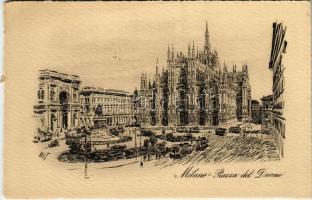 Milano, Milan; Piazza del Duomo / cathedral, tram (EK)