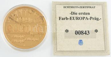 1998. "Nagy-Britannia - V. György" aranyozott Cu-Ni, részben kézzel festett emlékérem"...