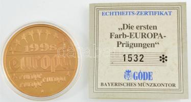 1998. "Hollandia - Orániai Vilmos" aranyozott Cu-Ni, részben kézzel festett emlékérem&quot...