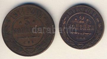 Cári Oroszország 1913-14. 2k, 3k II.Mihály T:3 ph.