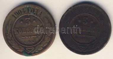 Cári Oroszország 1904-08. 3k (2x) II.Mihály T:3 ph.