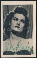 Karády Katalin (1910-1990) színésznő mini fotója autográf aláírásával 4x6 cm