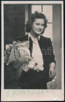 Karády Katalin (1910-1990) színésznő fotólap a színésznő autográf aláírásával 9x14 cm