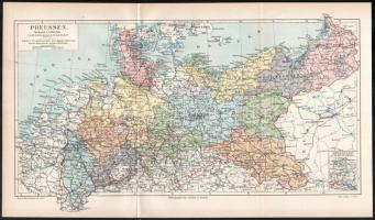 Németország, tartományok 10 darabos vegyes világtérkép gyűjtemény cca 1900. 31x25 cm