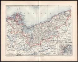 Németország, tartományok 10 darabos vegyes világtérkép gyűjtemény cca 1900. 31x25 cm