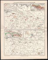 Németország, földrajzi, bányászati és ipari térképek 10 darabos vegyes világtérkép gyűjtemény cca 19...