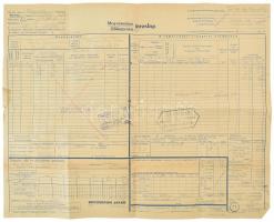 1947 Bp. V., Buchsbaum Jakab nemzetközi szállító megvámolási törzslap, illetékbélyegekkel, hajtott