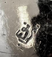 Fém teáskanna, jelzett, kopott, m:23cm