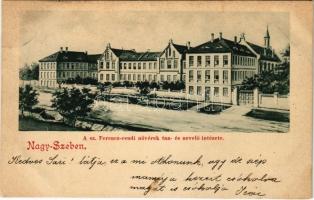 1900 Nagyszeben, Hermannstadt, Sibiu; A szent Ferenc-rendi nővérek tan és nevelő intézete / girl school (fl)