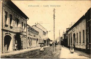 1921 Csíkszereda, Miercurea Ciuc; Apaffy Mihály utca, szálloda, Czára Béla üzlete / street, shop, hotel
