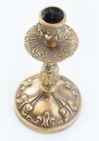 Bronz gyertyatartó, kopott, 17cm