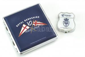 Royal county of berkshire POLO CLUB reprezentációs ajándék benzines öngyújtó és cigarettatárca, dísz...