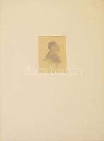 Ék Sándor (1902-1975): Férfi porré;  (az 1972-es műcsarnoki gyűjteményes kiállítás anyagából) ceruza-papír; 13x18 cm paszpartuban