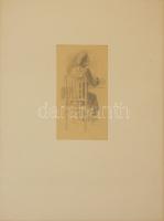 1936 Ék Sándor (1902-1975): Tanulmány  (az 1972-es műcsarnoki gyűjteményes kiállítás anyagából); ceruza-papír; 30x33 cm paszpartuban