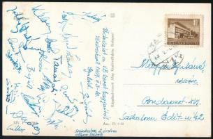 1959 Férfi kézilabda válogatott tagjainak aláírása képeslapon