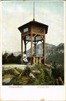 Herkulesfürdő, Baile Herculane; Erzsébet magaslat / Elisabeth-Höhe / lookout tower (képeslapfüzetből / from postcard booklet) (non PC) (EK)