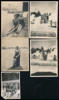 cca 1920-1940 Fürdőzők (Balatonkenese, Margitsziget, Bélatelep, Svábhegy), 6×8,5 és 11,5×8,5 cm közö...