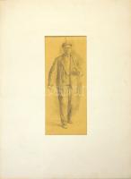 1935 Ék Sándor (1902-1975): Tanulmány; 2 oldalas rajz ceruza-papír; (az 1972-es műcsarnoki gyűjteményes kiállítás anyagából) 21x39 cm paszpartuban