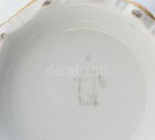 Zsolnay virágmintás mokkás készlet, kávés kiöntővel, cukortartóval, 4 db csészével, matricás, jelzet...