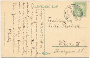 1915 Zólyom, Zvolen; Takarékpénztár épülete, Schlesinger Testvérek üzlete / savings bank, shop (EK)