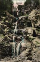 Maroshévíz, Toplita; Baia Bánffy / Bánffy-fürdő, vízesés / spa, waterfall (képeslapfüzetből / from postcard booklet) (fa)