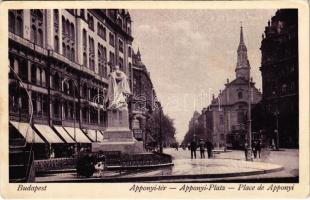 1930 Budapest V. Apponyi tér, villamos, üzletek (EK)