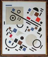 Dévényi János (1956-) Szürke négyzet átlóval; tempera-akvarell, papír; szignált, keretben 35x30 cm