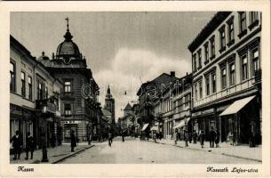 Kassa, Kosice; Kossuth Lajos utca, cukrászda, Bank rt., üzletek / street, confectionery, shops