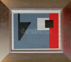 Dévényi János (1956-) Négyzet a négyzeten; akrill, papír; szignált, keretben 25x30 cm