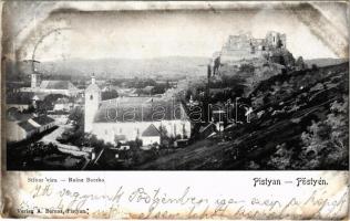 1901 Beckó, Beczkó, Beckov; Stibor vára (Beckó vára) a Vágvölgyben Pöstyénnél. A. Bernas kiadása / Beckovsky Hrad, Povazie / castle ruins in the Váh valley