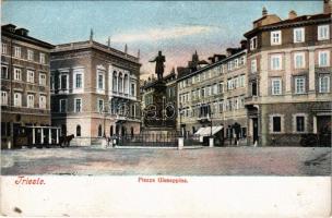 Trieste, Piazza Giuseppina / square, horse-drawn tram