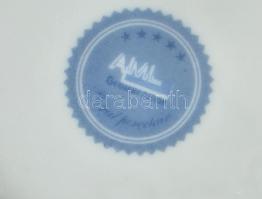 AML Royal porcelain német mokkás készlet, 6 db csésze, m: 5 cm, 6 db alj, d: 11 cm, 1 db tányér, d: ...