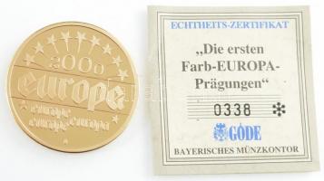 2000. "Németország (Ludwig van Beethoven)" aranyozott Cu-Ni, részben kézzel festett emléké...